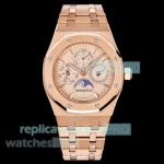1:1 Replica MK Factory Audemars Piguet Royal Oak Perpetual Calendar 38mm Rose Gold Watch 